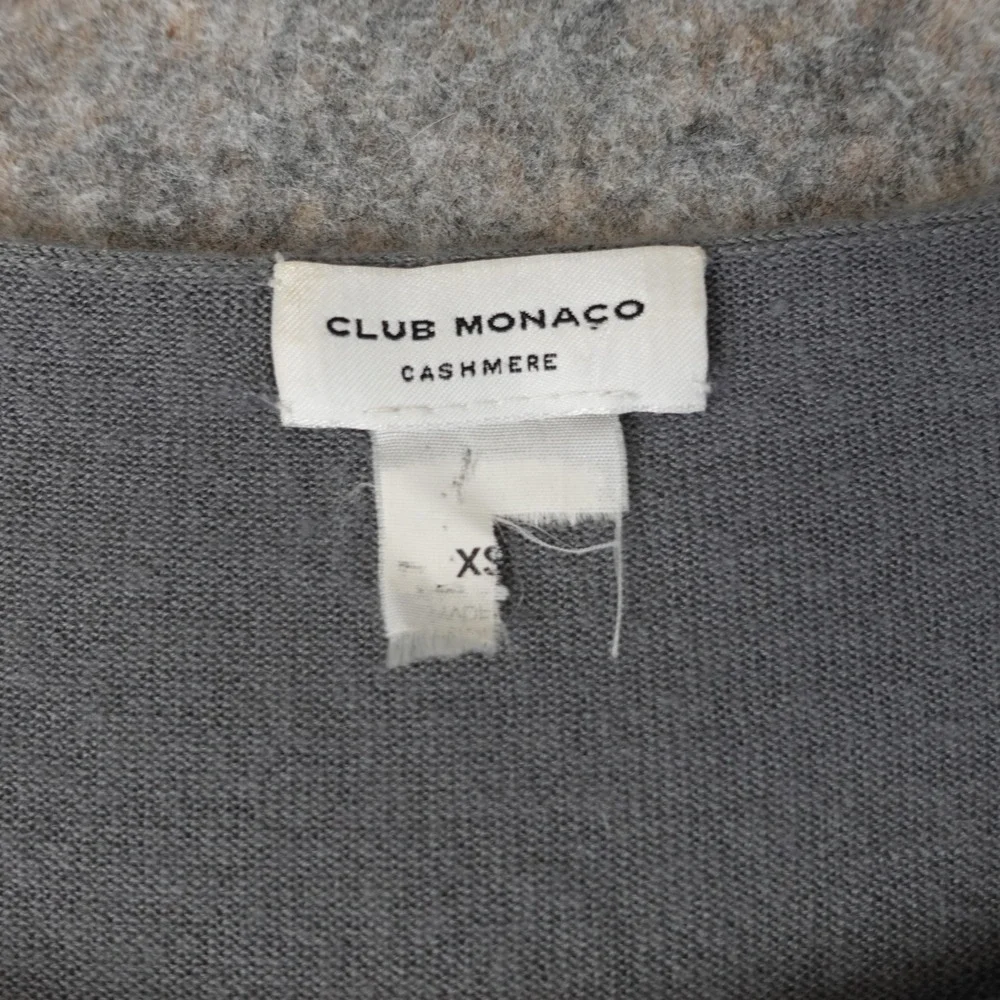 Club Monaco Top Womens XS Gray Cashmere Tunic Sweater Pockets Minimalist Capsule